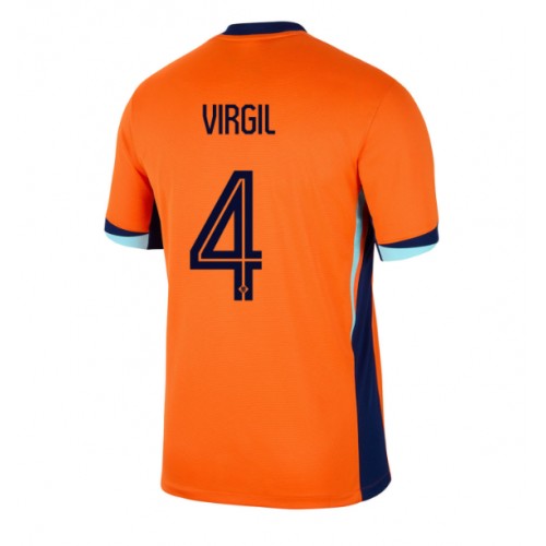 Fotballdrakt Herre Nederland Virgil van Dijk #4 Hjemmedrakt EM 2024 Kortermet